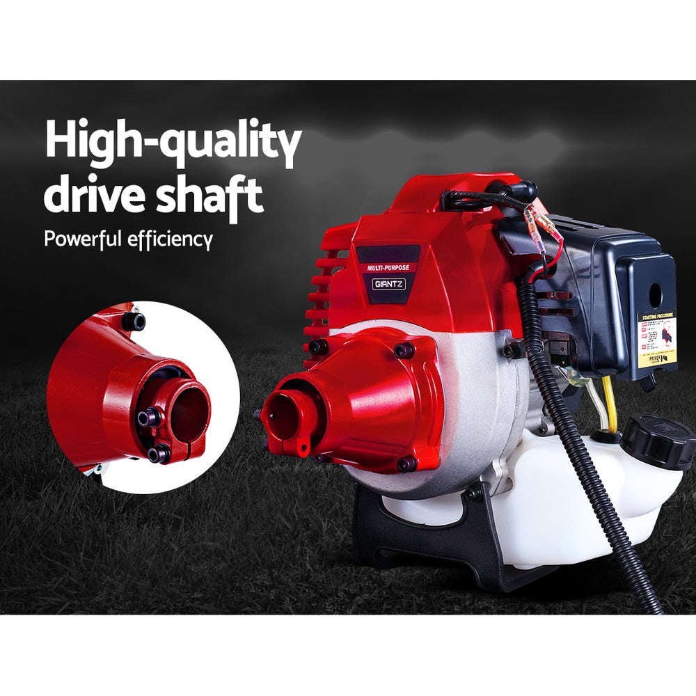 Giantz 62CC Pole Circular Saw Petrol Brush Cutter Whipper Snipper 7-in-1 - SILBERSHELL