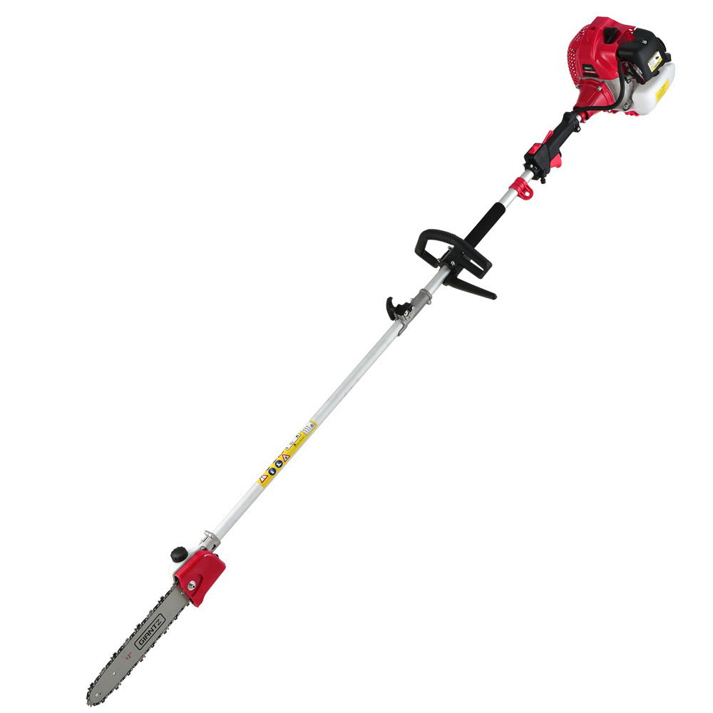 Giantz 62CC Pole Chainsaw Hedge Trimmer Brush Cutter Whipper 9-in-1 5.6m Red - SILBERSHELL