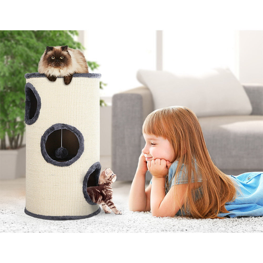 i.Pet Cat Tree 70cm Scratching Post Tower Scratcher Trees Wood Condo House Toys - SILBERSHELL