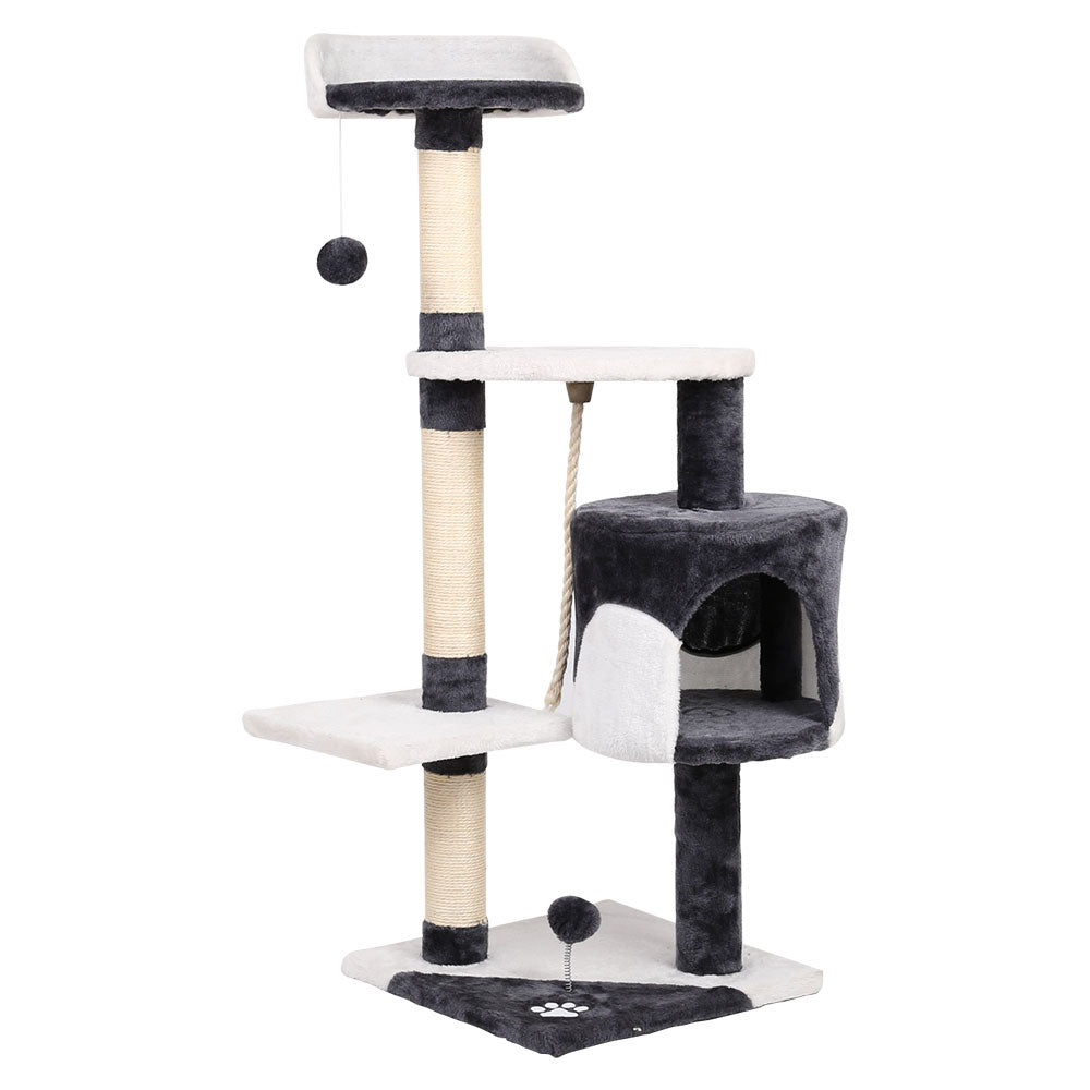 i.Pet Cat Tree 112cm Tower Scratching Post Scratcher Wood Condo House Furniture - SILBERSHELL