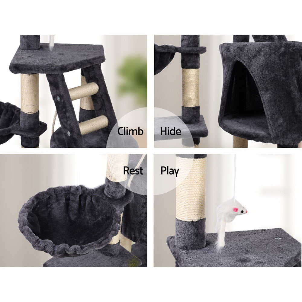 i.Pet Cat Tree 120cm Tower Scratching Post Scratcher Wood Condo House Bed Toys - SILBERSHELL