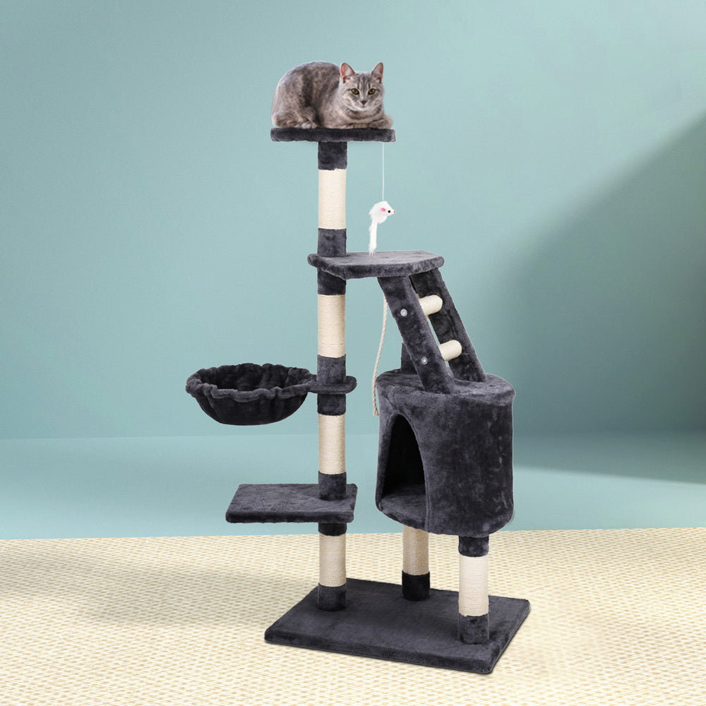 i.Pet Cat Tree 120cm Tower Scratching Post Scratcher Wood Condo House Bed Toys - SILBERSHELL