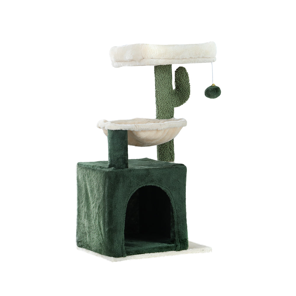 i.Pet Cat Tree 78cm Scratching Post Tower Scratcher Wood Condo House Bed Toys Green - SILBERSHELL