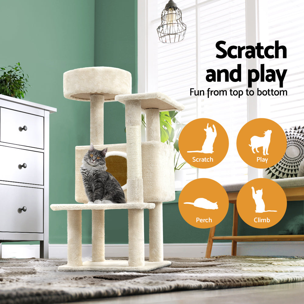 i.Pet Cat Tree 90cm Scratching Post Tower Scratcher Wood Condo House Bed Trees - SILBERSHELL