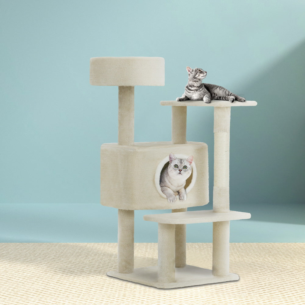 i.Pet Cat Tree 90cm Scratching Post Tower Scratcher Wood Condo House Bed Trees - SILBERSHELL