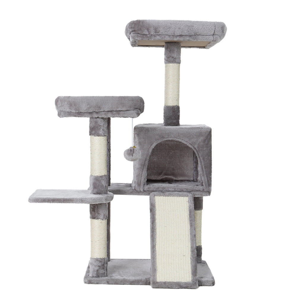 i.Pet Cat Tree 103cm Tower Scratching Post Scratcher Wood Condo House Trees Grey - SILBERSHELL
