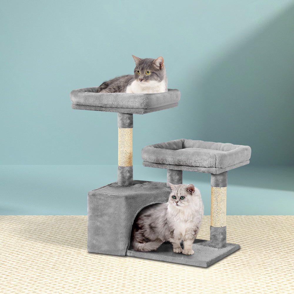 i.Pet Cat Tree 69cm Scratching Post Tower Scratcher Wood Condo House Bed Trees - SILBERSHELL