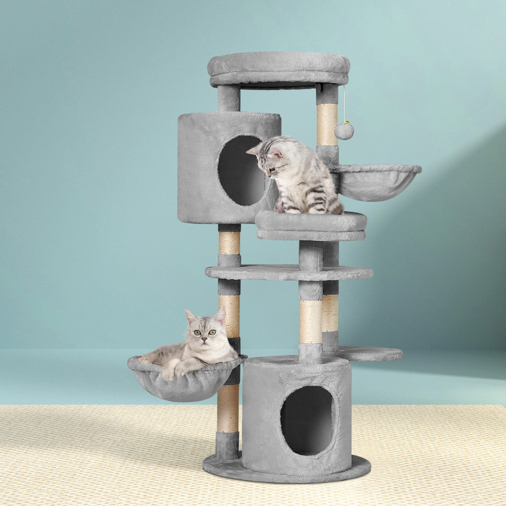 i.Pet Cat Tree 123cm Tower Scratching Post Scratcher Wood Condo House Bed Toys - SILBERSHELL