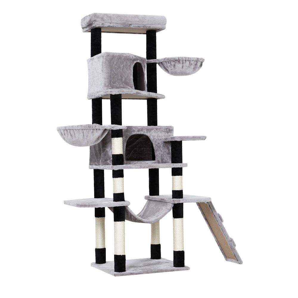 i.Pet Cat Tree 161cm Tower Scratching Post Scratcher Wood Condo House Play Bed - SILBERSHELL