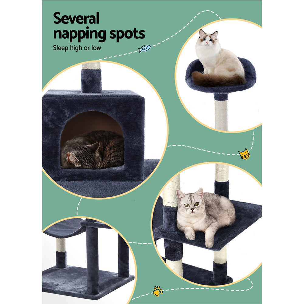 i.Pet Cat Tree 151cm Tower Scratching Post Scratcher Wood Condo House Bed Trees - SILBERSHELL