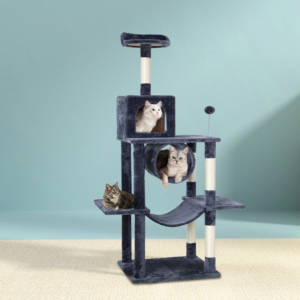 i.Pet Cat Tree 151cm Tower Scratching Post Scratcher Wood Condo House Bed Trees - SILBERSHELL