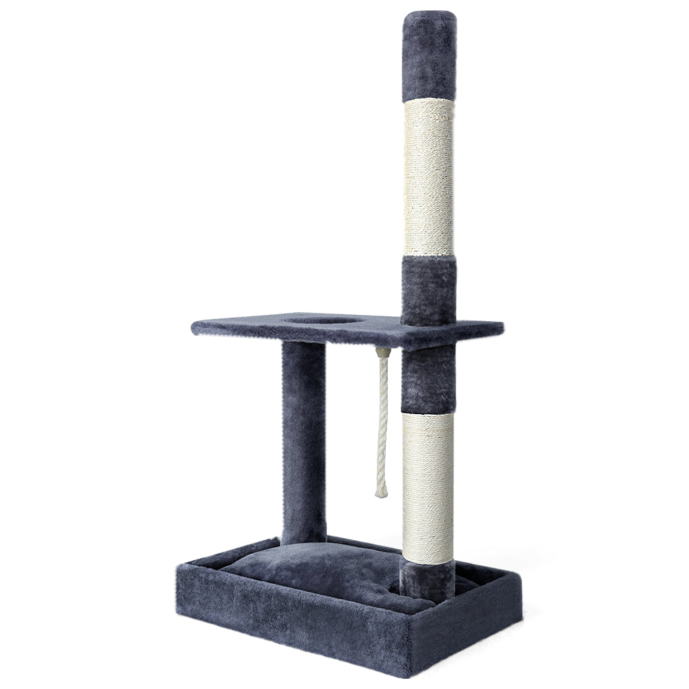 i.Pet Cat Tree 102cm Scratching Post Tower Scratcher Condo House Board Grey - SILBERSHELL