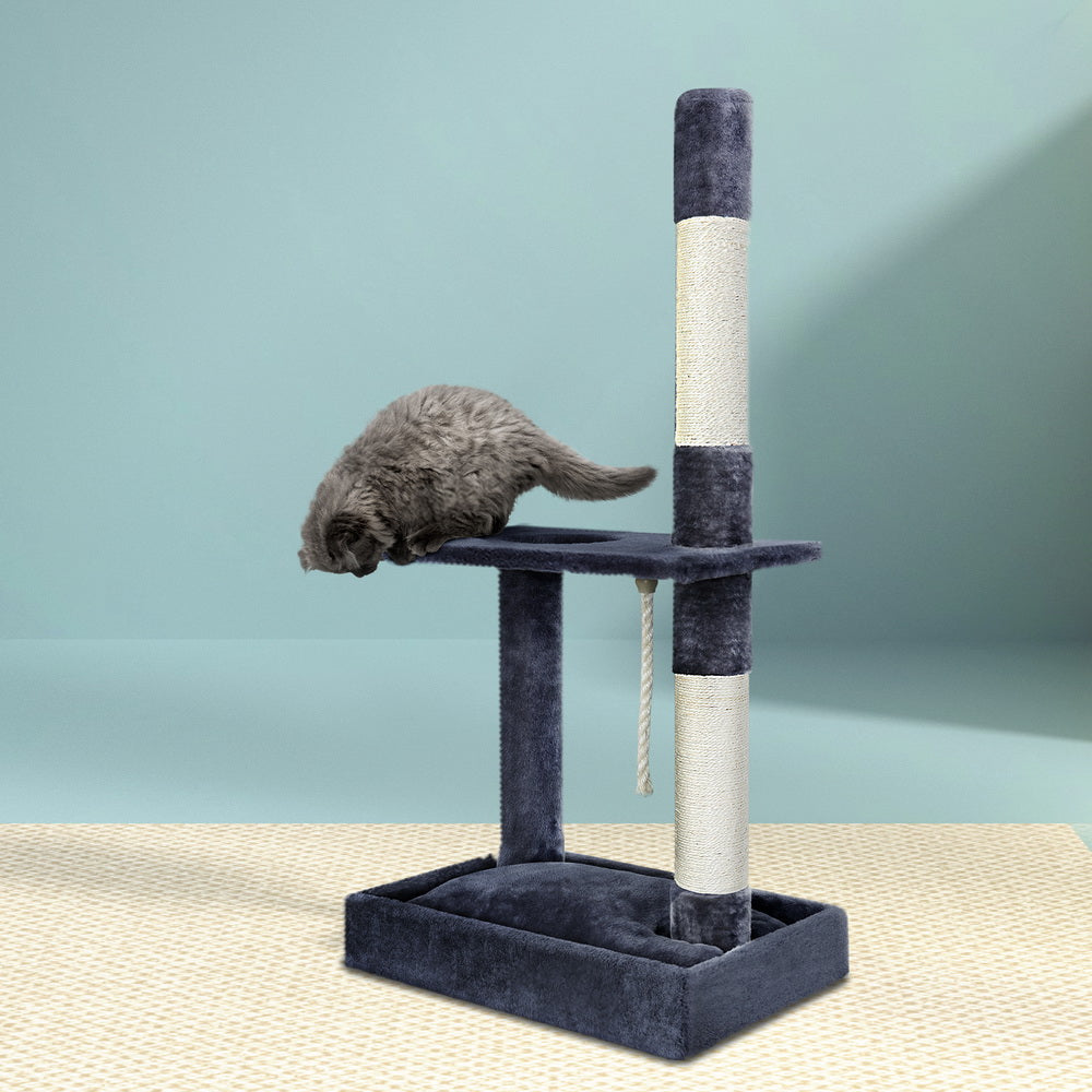 i.Pet Cat Tree 102cm Scratching Post Tower Scratcher Condo House Board Grey - SILBERSHELL