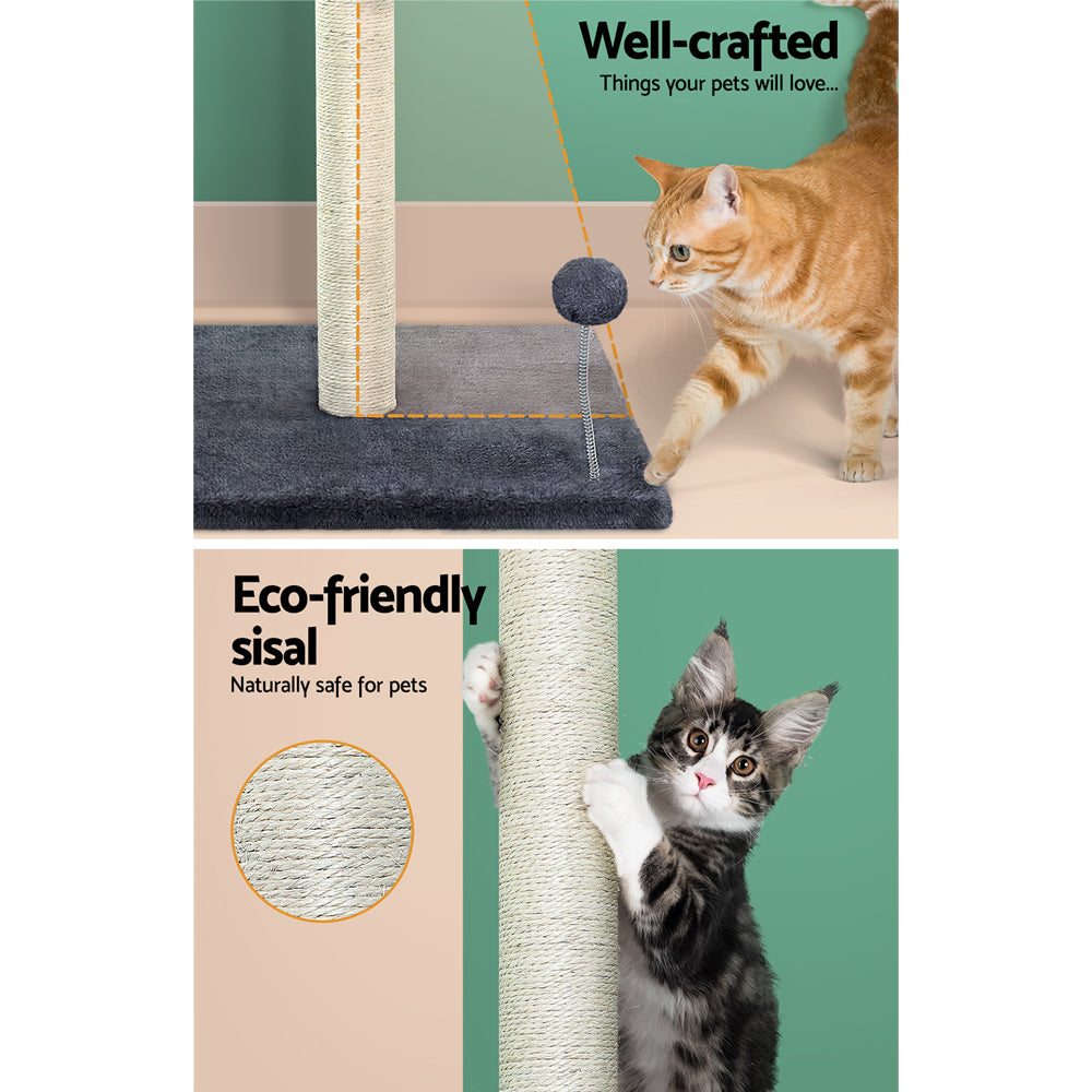 i.Pet Cat Tree 105cm Scratching Post Scratcher Tower Condo House Hanging toys Grey - SILBERSHELL