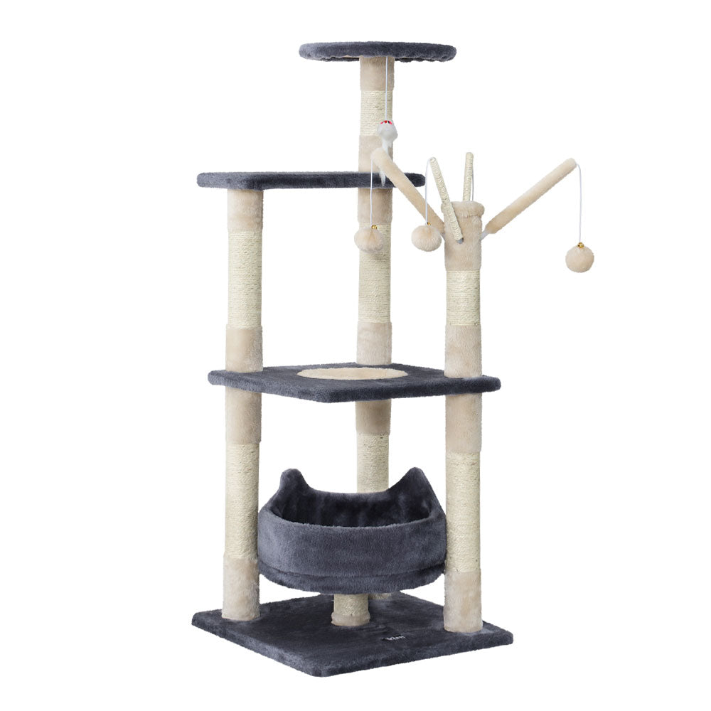 i.Pet Cat Tree 110cm Tower Scratching Post Scratcher Wood Condo House Bed Toys - SILBERSHELL