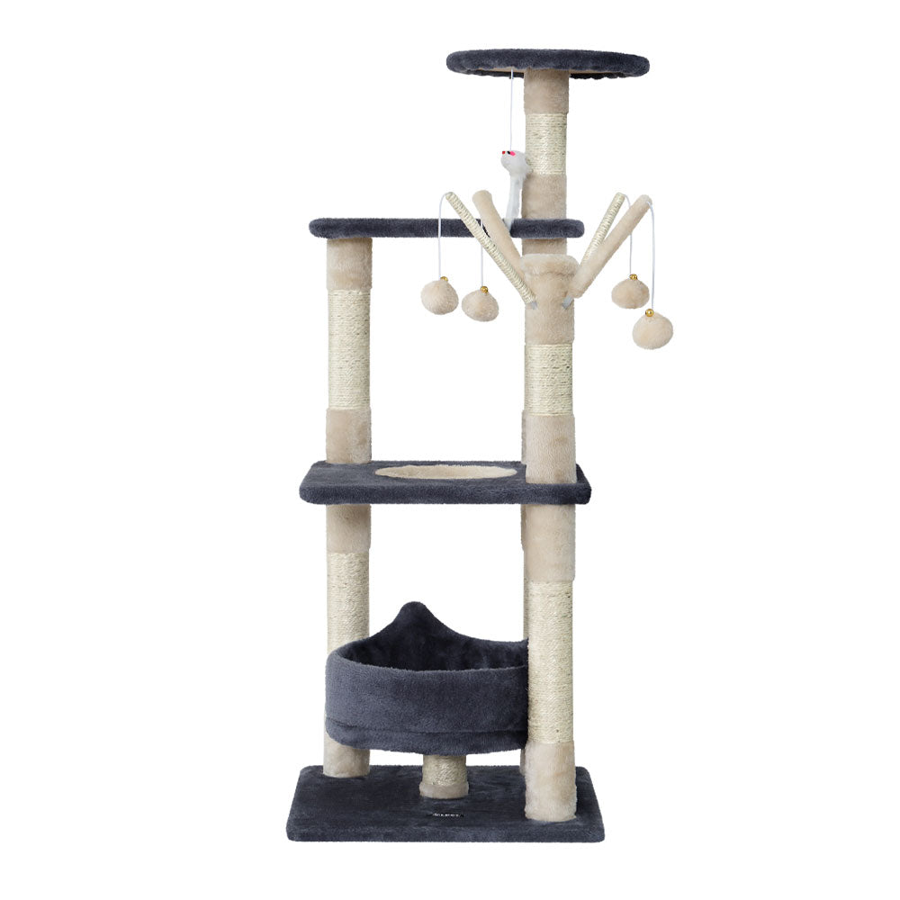 i.Pet Cat Tree 110cm Tower Scratching Post Scratcher Wood Condo House Bed Toys - SILBERSHELL