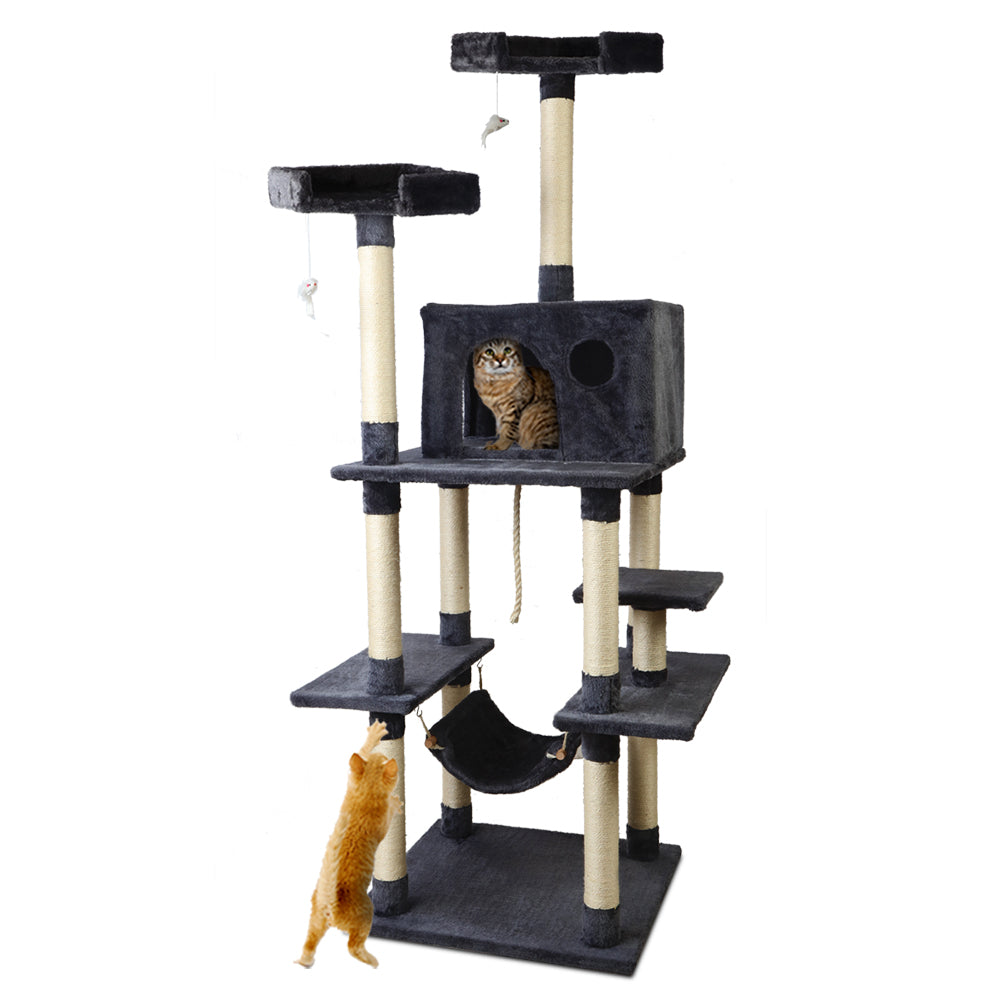 i.Pet Cat Tree 184cm Tower Scratching Post Scratcher Wood Trees Condo Bed House - SILBERSHELL