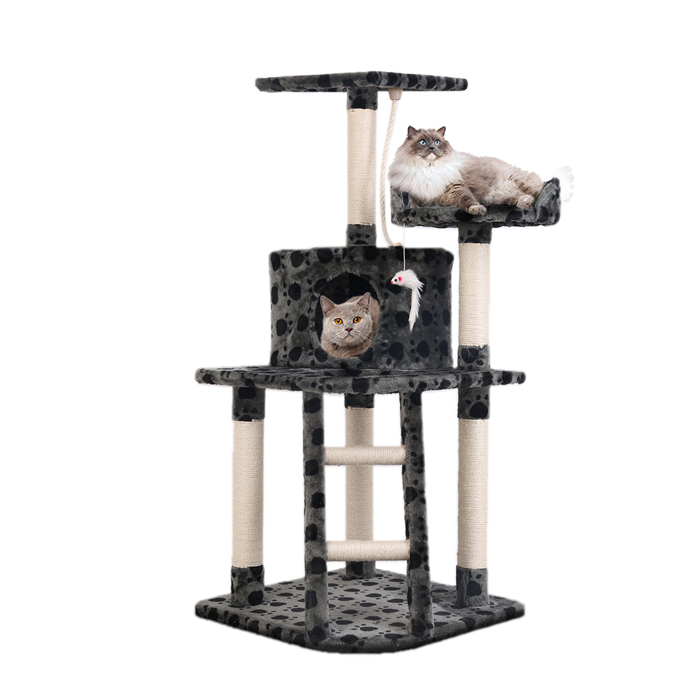 i.Pet Cat Tree 120cm Tower Scratching Post Scratcher Trees Bed Wood Condo Toys Bed - SILBERSHELL