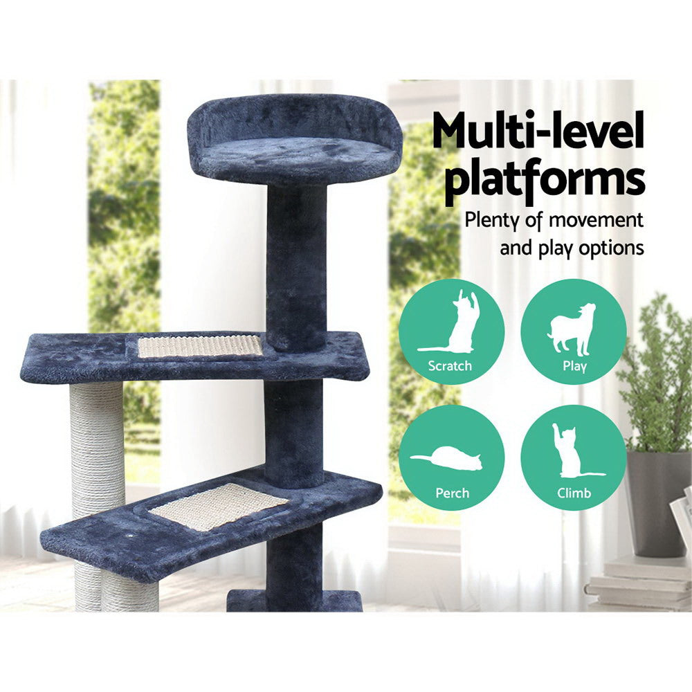 i.Pet Cat Tree 100cm Scratching Post Scratcher Tower Wood Condo House Trees Bed - SILBERSHELL