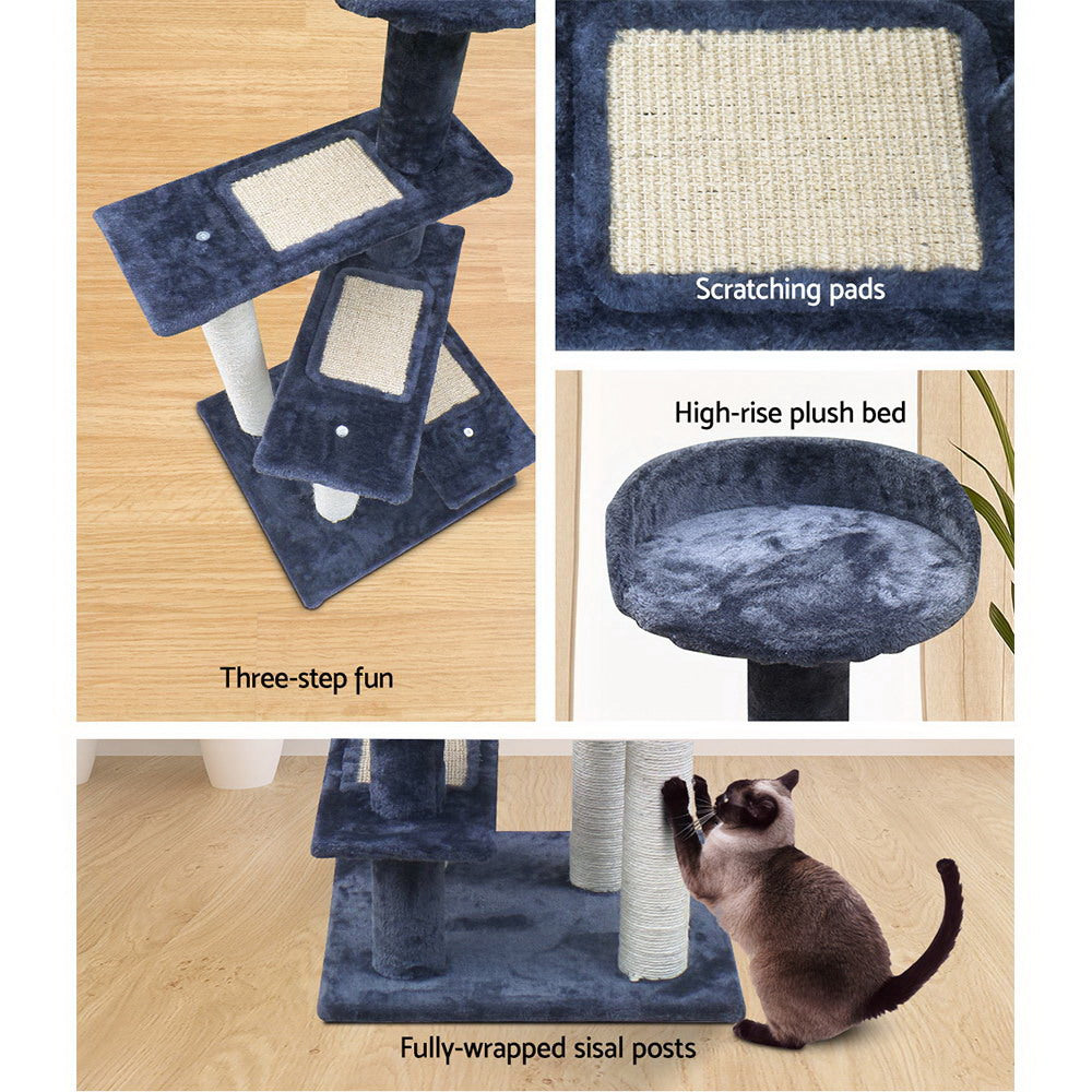 i.Pet Cat Tree 100cm Scratching Post Scratcher Tower Wood Condo House Trees Bed - SILBERSHELL