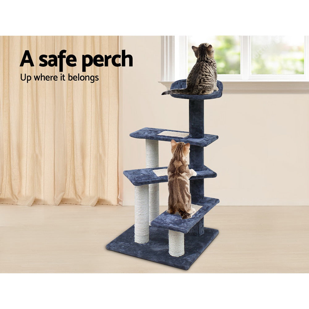 i.Pet Cat Tree 100cm Scratching Post Scratcher Tower Wood Condo House Trees Bed - SILBERSHELL