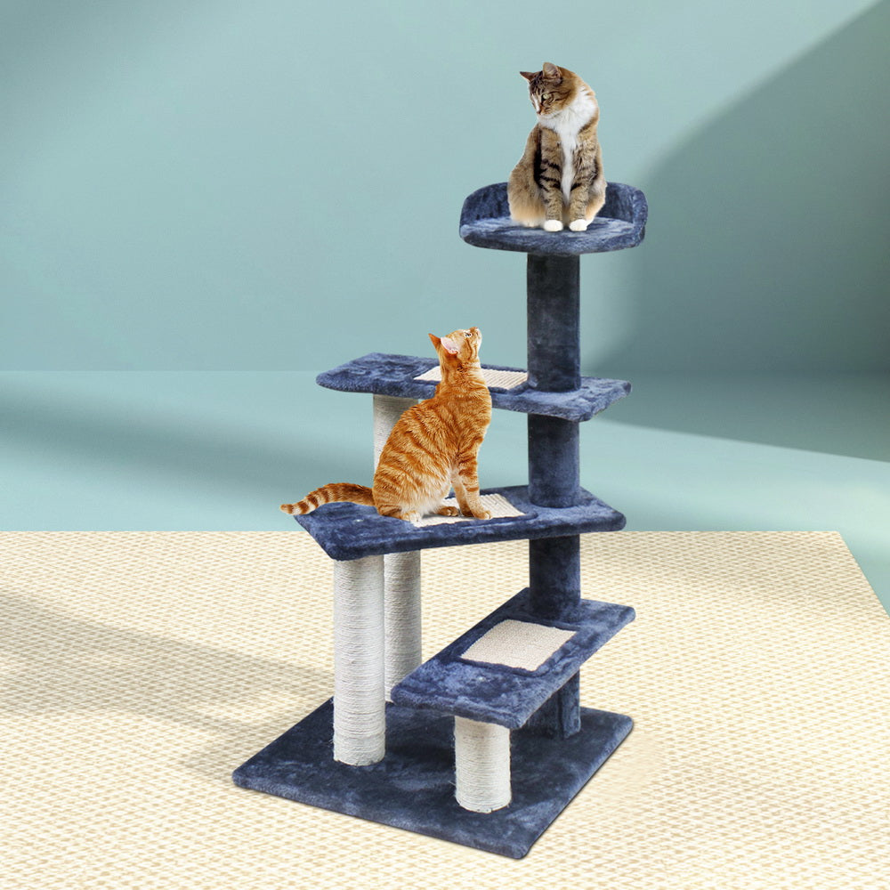 i.Pet Cat Tree 100cm Scratching Post Scratcher Tower Wood Condo House Trees Bed - SILBERSHELL