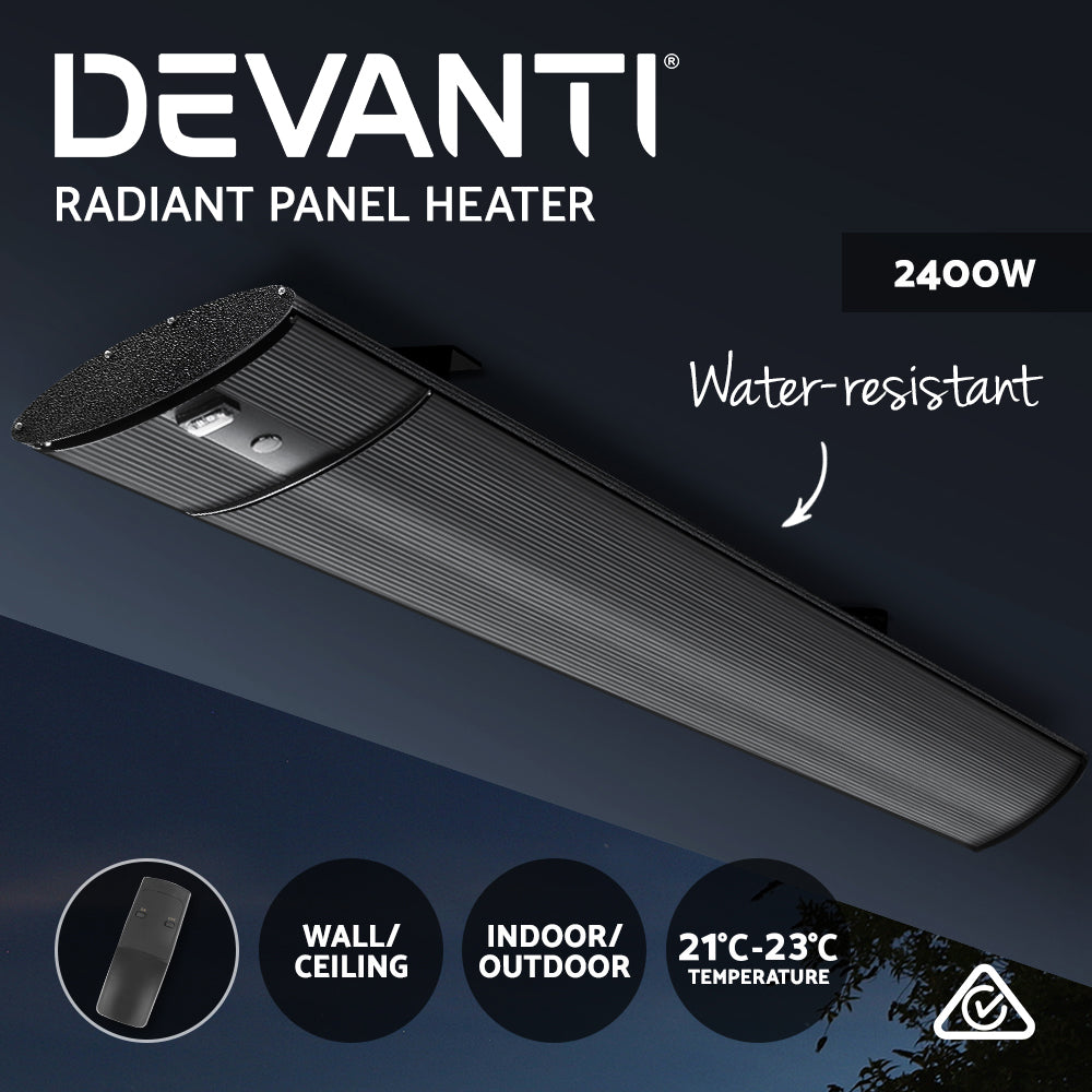 Devanti Electric Radiant Strip Heater Outdoor 2400W - SILBERSHELL