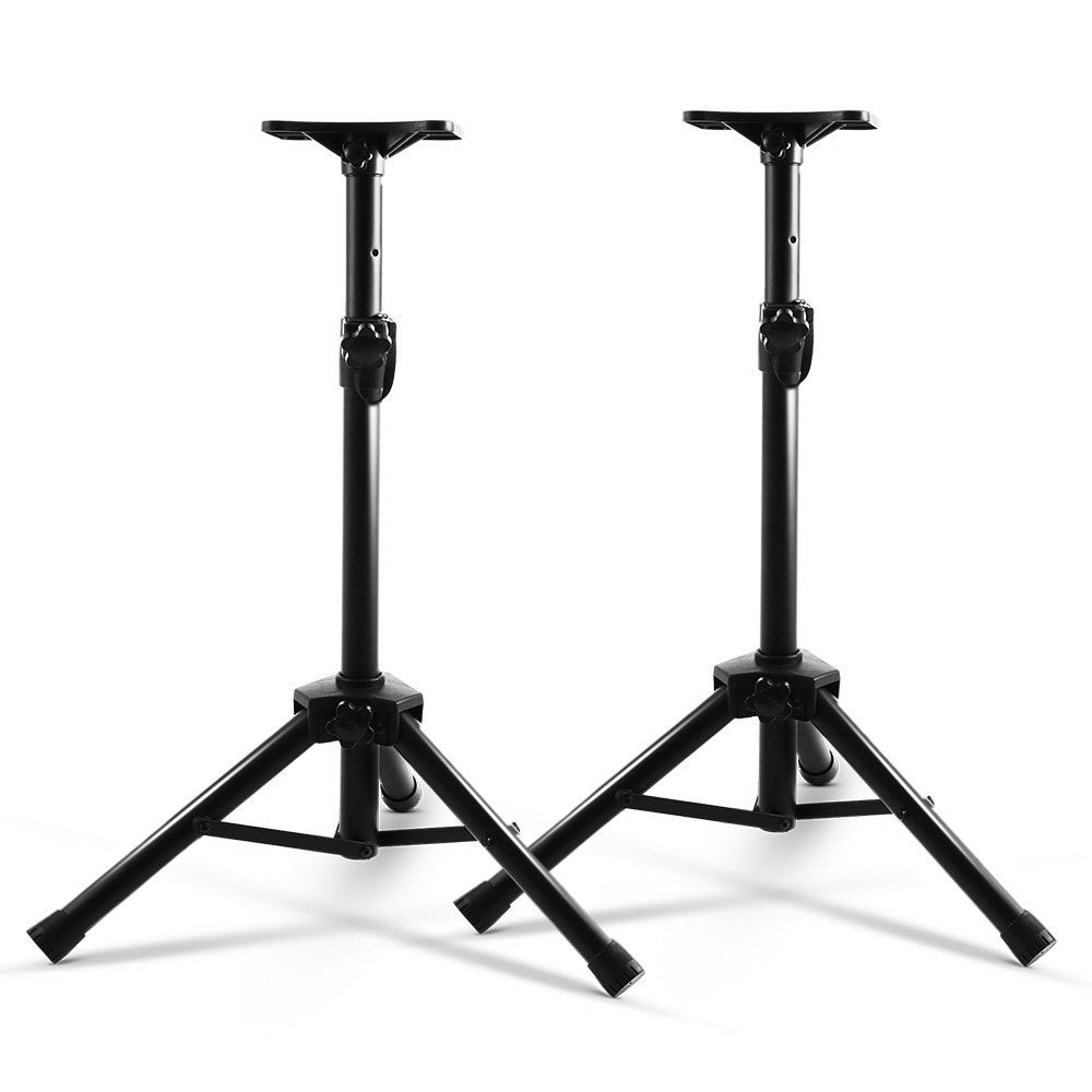 Alpha Speaker Stand 65-120cm Adjustable Height Surround Sound Studio Home 2pcs - SILBERSHELL