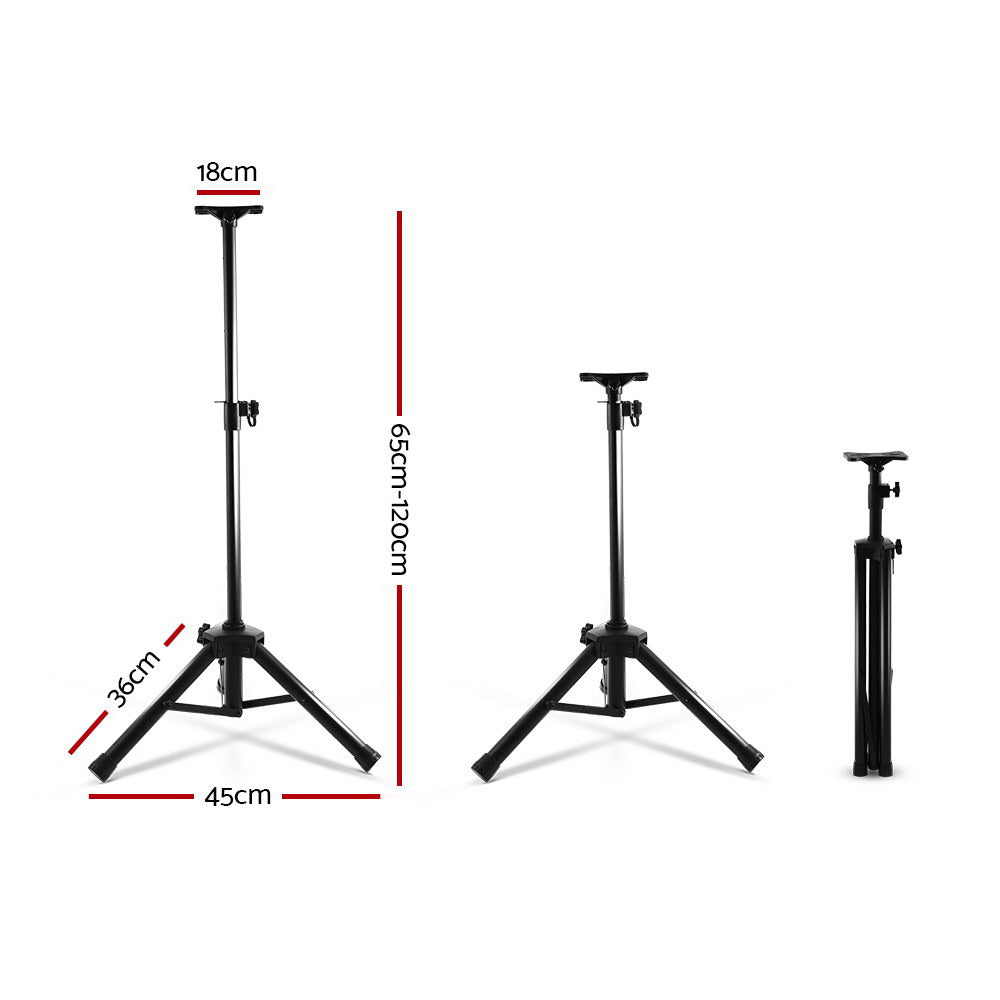 Alpha Speaker Stand 65-120cm Adjustable Height Surround Sound Studio Home 2pcs - SILBERSHELL