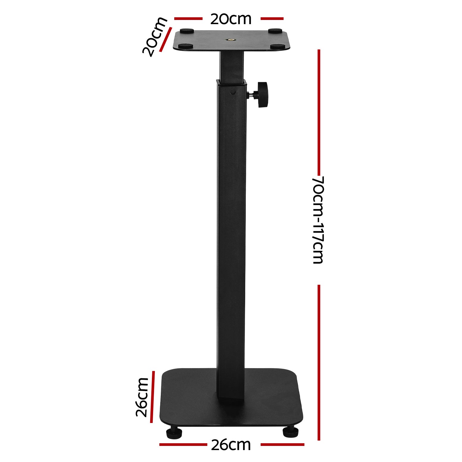 Alpha Speaker Stand 70-117cm Adjustable Height 2pcs - SILBERSHELL