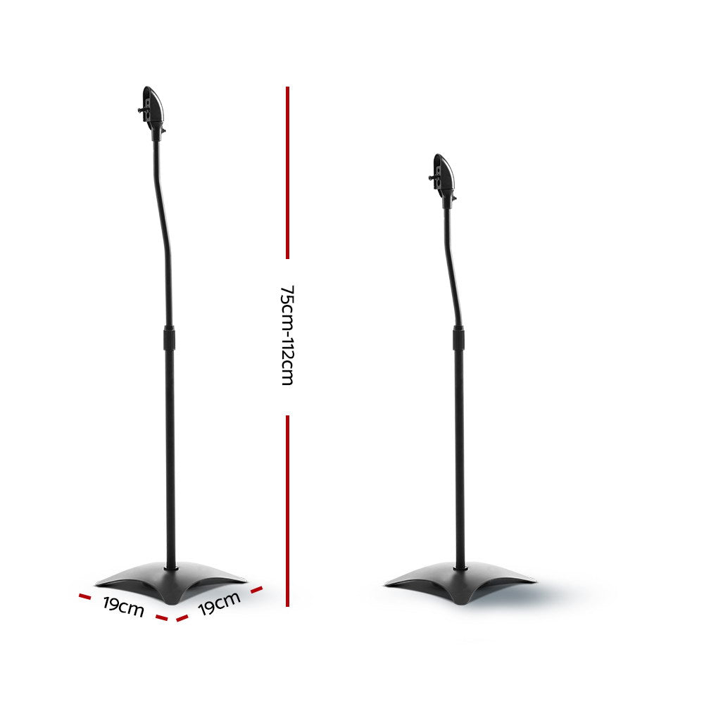 Alpha Speaker Stand 75-112cm Adjustable Height Surround Sound Studio Home 2pcs - SILBERSHELL