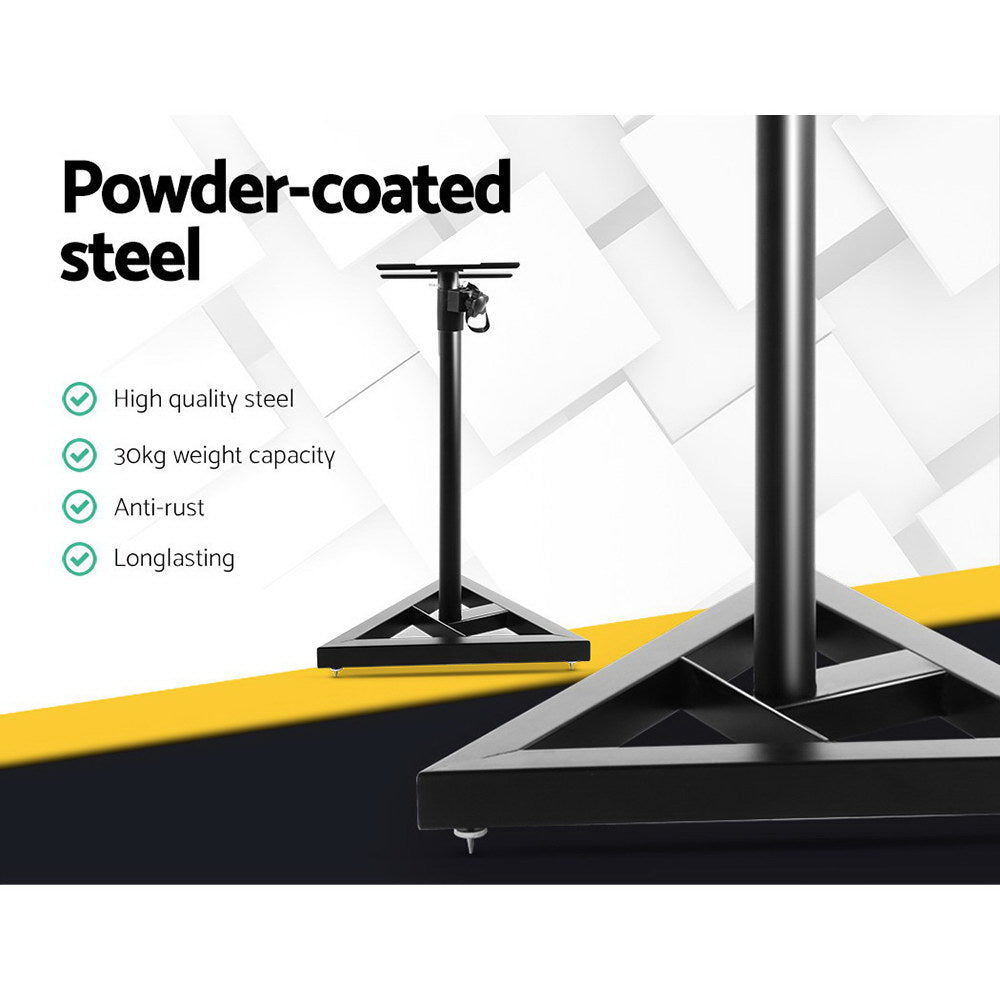 Alpha Speaker Stand 67-120cm Adjustable Height Surround Sound Studio Home 2pcs - SILBERSHELL