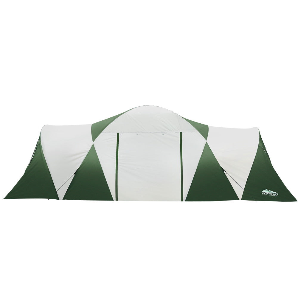 Weisshorn Family Camping Tent 12 Person Hiking Beach Tents (3 Rooms) Green - SILBERSHELL