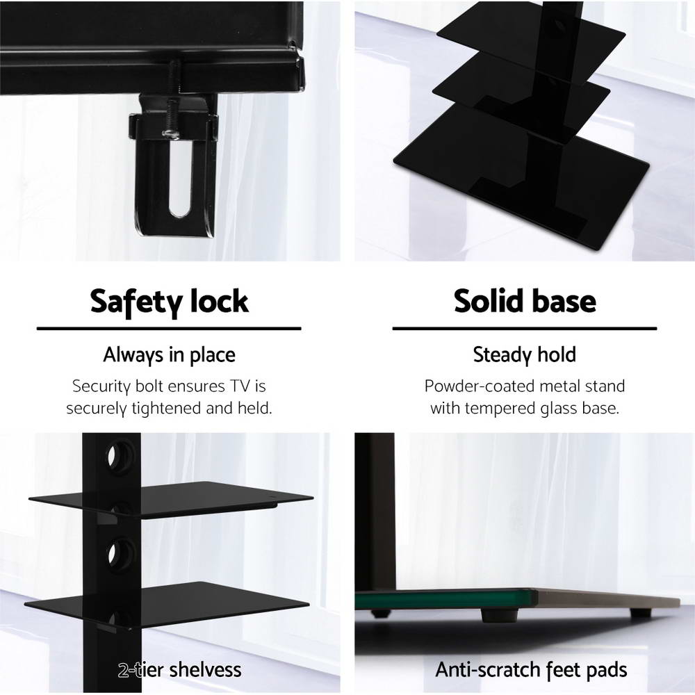 Artiss TV Stand Mount Bracket for 32"-70" LED LCD 3 Tiers Storage Floor Shelf - SILBERSHELL