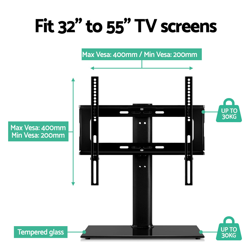 Artiss TV Stand Mount Bracket for 32"-55" LED LCD Swivel Tabletop Desktop Plasma - SILBERSHELL