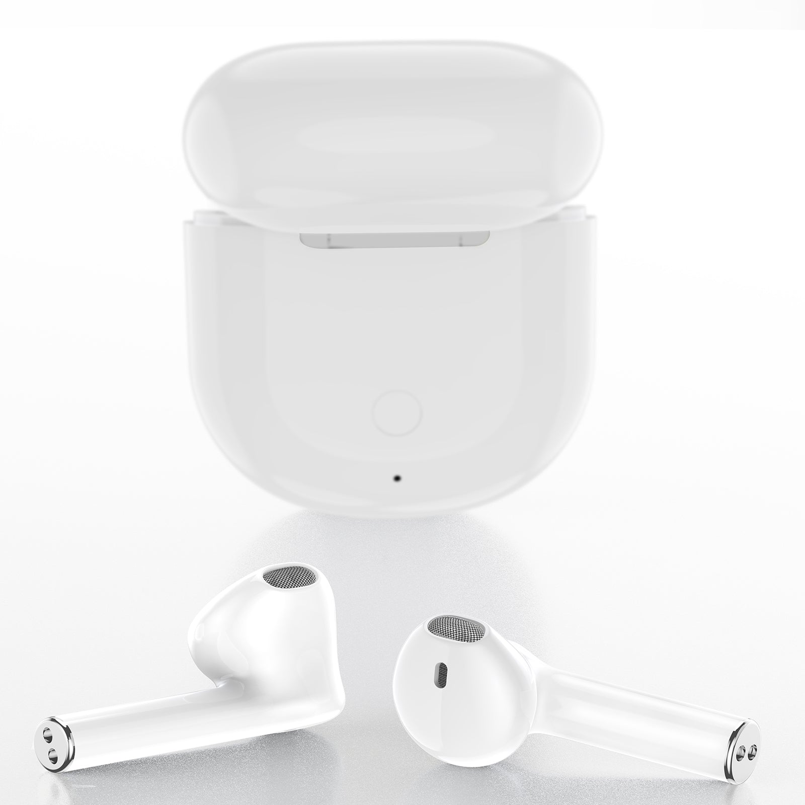 FitSmart Wireless Earbuds Earphones Bluetooth 5.0 For IOS Android In Built Mic - White - SILBERSHELL