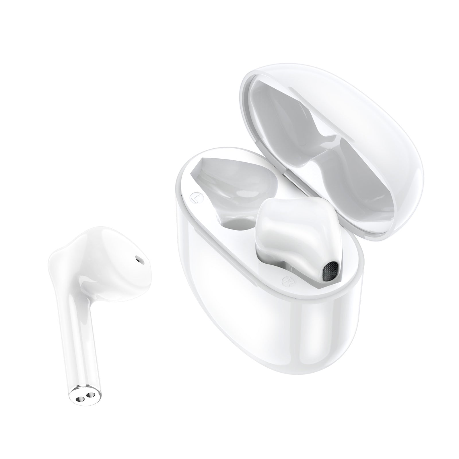 FitSmart Wireless Earbuds Earphones Bluetooth 5.0 For IOS Android In Built Mic - White - SILBERSHELL