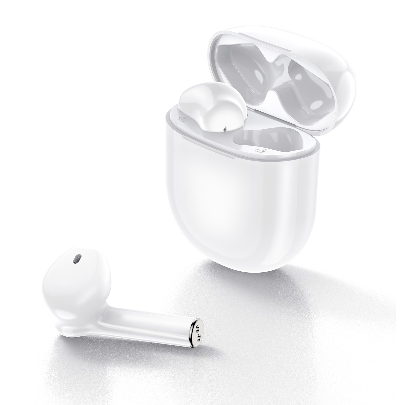 FitSmart Wireless Earbuds Earphones Bluetooth 5.0 For IOS Android In Built Mic - White - SILBERSHELL