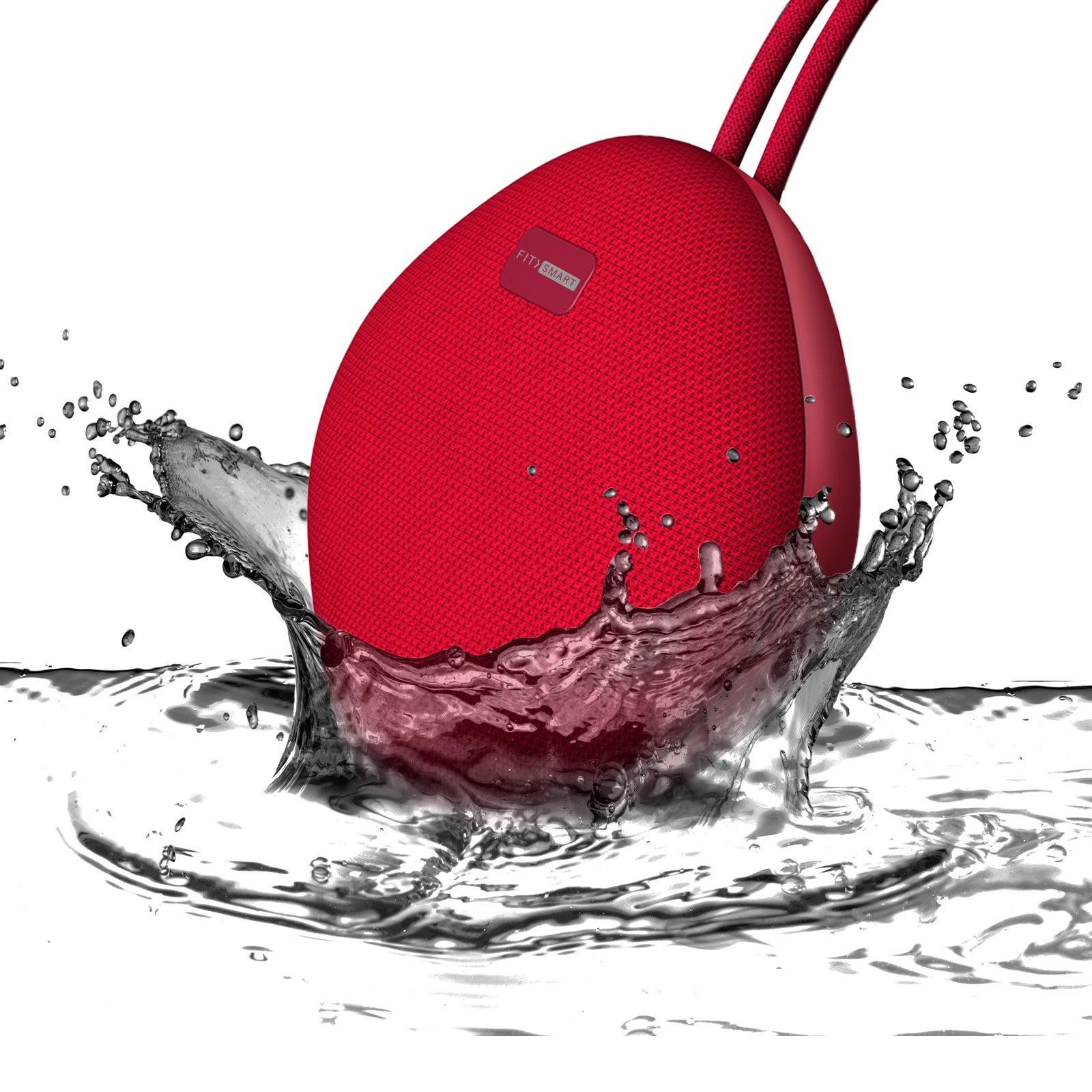 FitSmart Waterproof Bluetooth Speaker Portable Wireless Stereo Sound - Red - SILBERSHELL