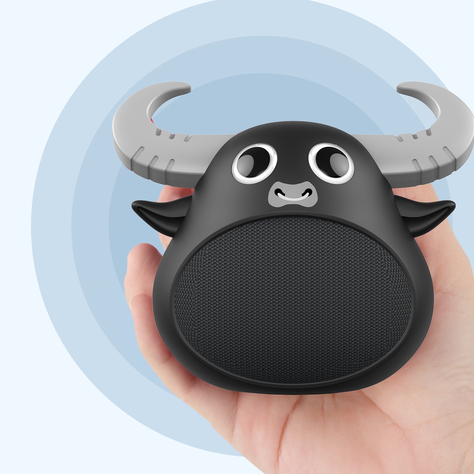 Fitsmart Bluetooth Animal Face Speaker Portable Wireless Stereo Sound - Black - SILBERSHELL