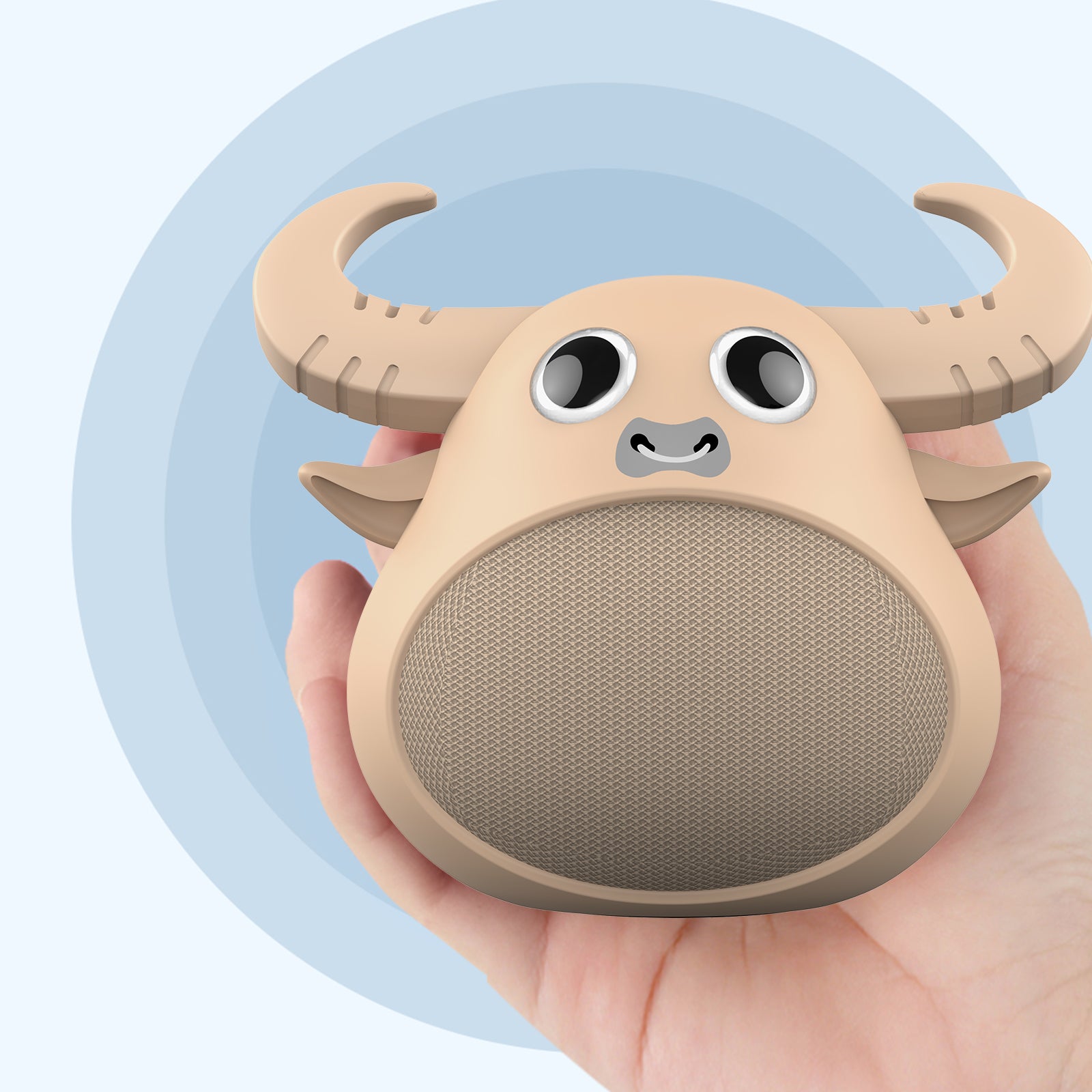 Fitsmart Bluetooth Animal Face Speaker Portable Wireless Stereo Sound - Khaki - SILBERSHELL