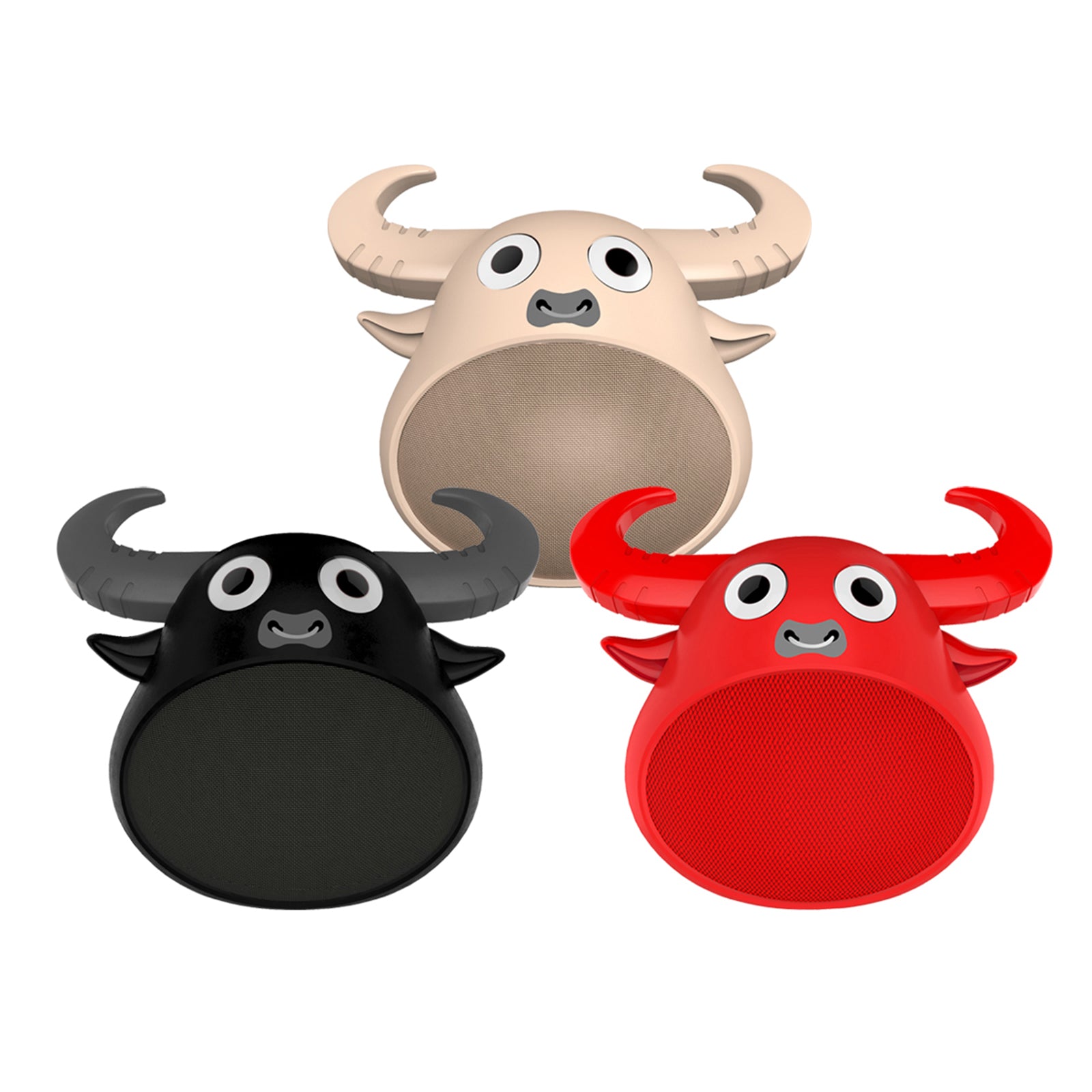 Fitsmart Bluetooth Animal Face Speaker Portable Wireless Stereo Sound - Red - SILBERSHELL