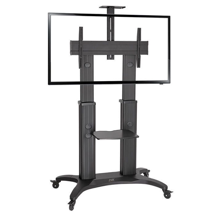 NORTH BAYOU HEIGHT ADJUSTABLE TROLLEY FOR TV SCREEN SIZE 55-80 MAX 56.8KG - SILBERSHELL