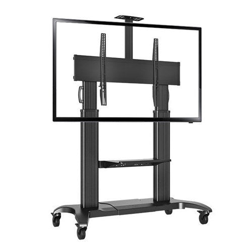 NORTH BAYOU HEAVY DUTY MOBILE TV STAND CF 100 60 - 100 UP TO 90KG HEIGHT ADJUSTABLE - SILBERSHELL