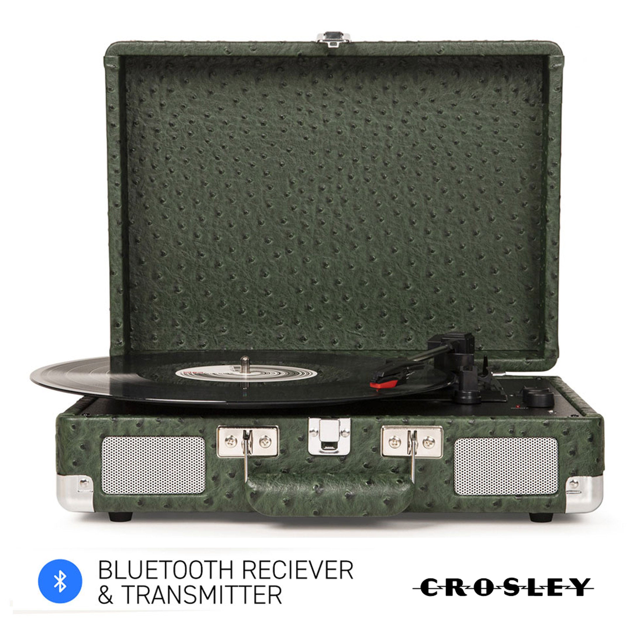 Crosley Cruiser Plus Bluetooth Turntable 3 Speed Ostrich Green - SILBERSHELL