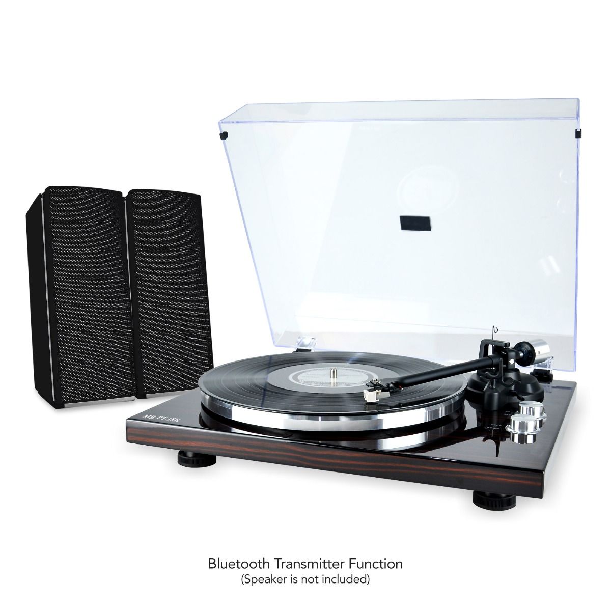 mbeat Hi-Fi Bluetooth Turntable (MMC, USB, Anti-skating, Preamplifier) - Macassar Ebony - SILBERSHELL