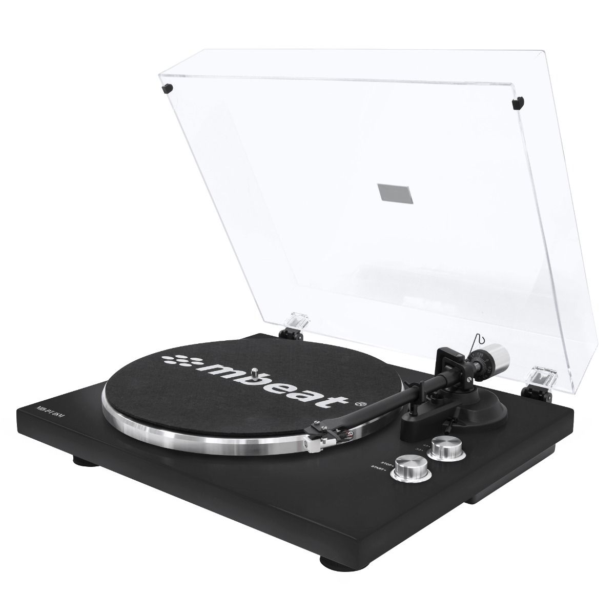 mbeat Hi-Fi Bluetooth Turntable (MMC, USB, Anti-skating, Preamplifier) - Matte Black - SILBERSHELL