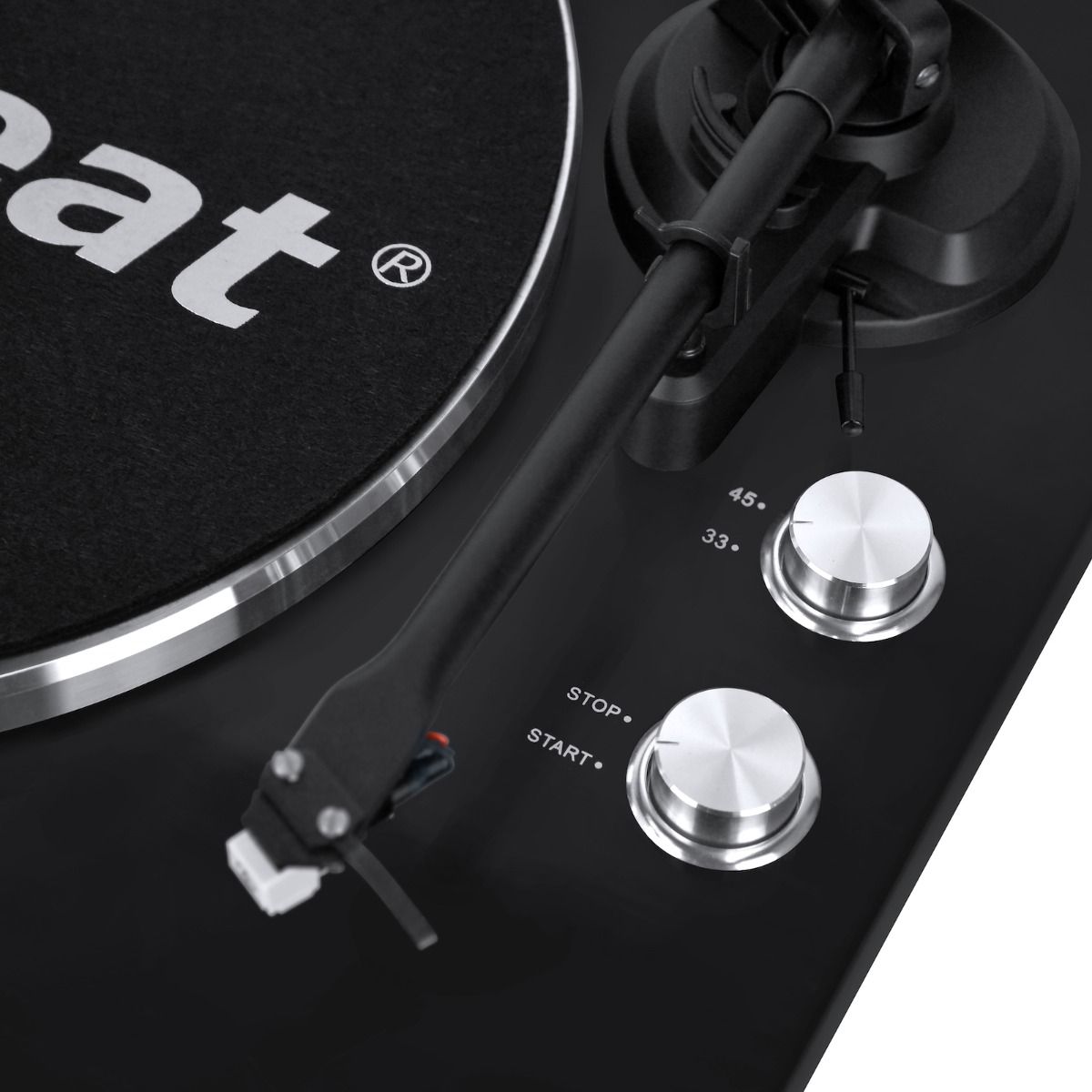 mbeat Hi-Fi Bluetooth Turntable (MMC, USB, Anti-skating, Preamplifier) - Matte Black - SILBERSHELL