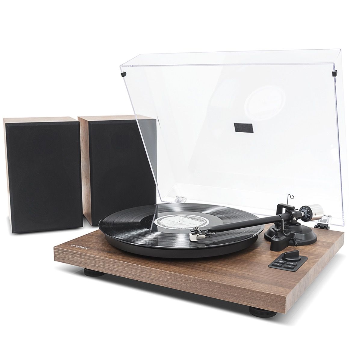 mbeat Hi-Fi Turntable with Bookshelf Speakers and Bluetooth Streaming - SILBERSHELL