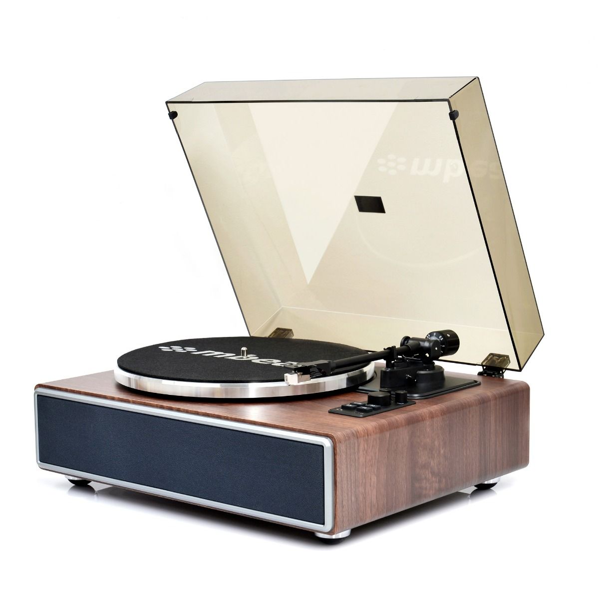 mbeat Hi-Fi Turntable with Built-In Bluetooth Receiving Speaker - SILBERSHELL